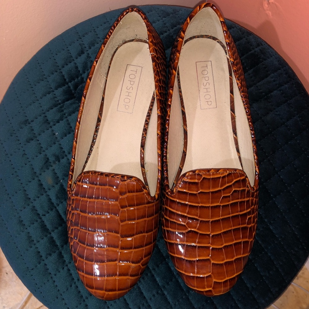 snakeskin flats